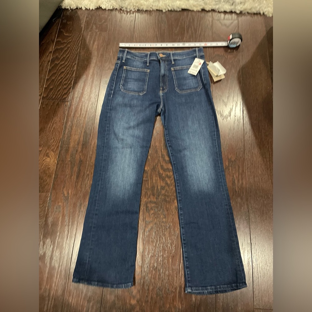 Mother Patch Pocket Insider Flood Jeans Women Size 32  English  Chic - Picture 2 of 14